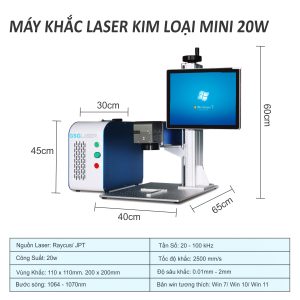 Máy khắc laser fiber kim loại mini 20w
